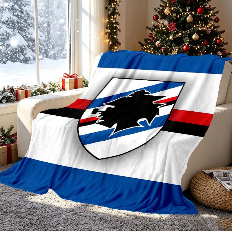 UC Sampdoria Pattern Blanket for Home Decoration, Bed, Sofa, Car Travel, Camping, Suitable for All Seasons, Birthday Christmas Gift