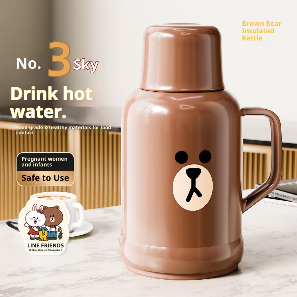 Gianxi Dormitory Household Large Capacity Insulated Water Bottle Corinne Rabbit Sally Chicken Brown Bear Warm Bottle