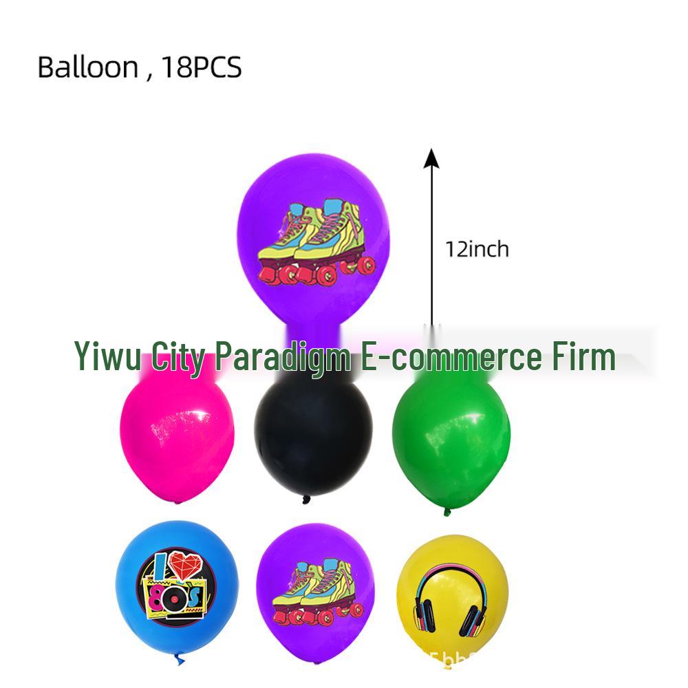 80s-Themed Party Kit: Plates, Cups, Napkins, Tablecloths, Bunting, Balloons & Gift Bags