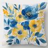 1pc Traditional Style Floral Watercolor Pillowcase, Soft Short Plush Fabric, Multiple Sizes Available, Double-Sided Print, Pillow Insert Not Included,