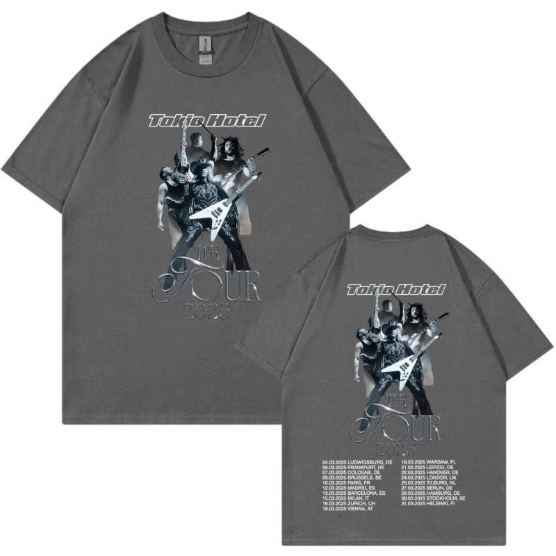 GerUnisex Rock Band Tokio Hotel The Tour 2025 T Shirts Unisex Hip Hop Punk Gothic Tshirt Cotton Casual Loose Short Sleeve Tshirts