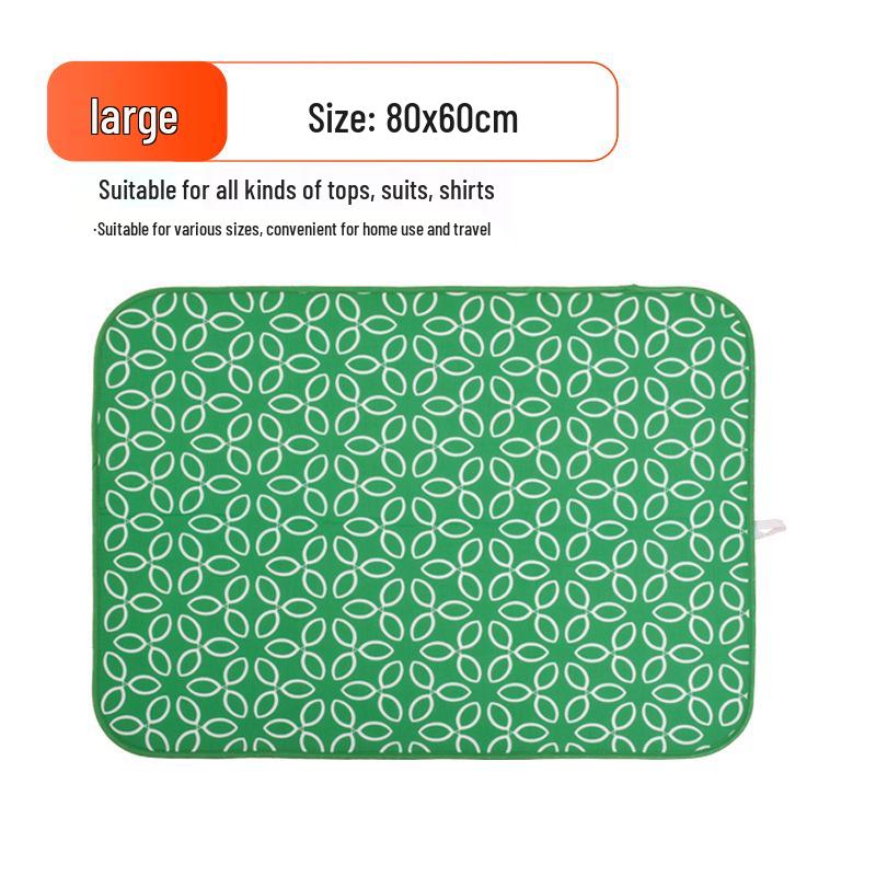 Portable Green Leaf Ironing Mat: Six-Layer Protection, Soft, Foldable, Waterproof, Heat-Resistant, Non-Slip Pad for Garment Steaming.