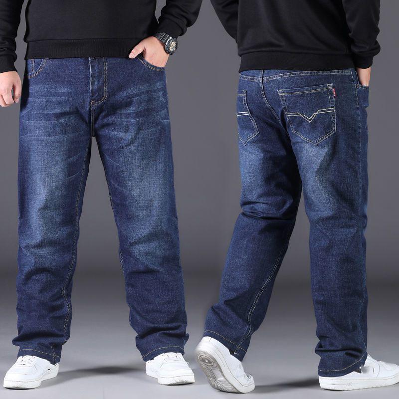 10XL Übergröße Jeans Herrenmode Herren Jeans Weite Bein Jeanshose Hosen Für Männer Arbeiten Wandern Alltagskleidung Lose Große Größe Jeans