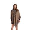 2022 Autumn/Winter Women's V-Neck Rainbow Tassel Cape Sweater