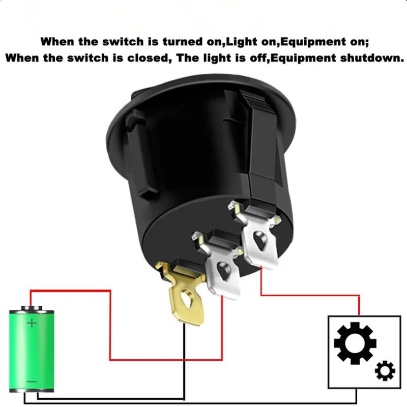 8pcs On/Off 3-Pin 2-Position Snap 20A 12V Red LED Round Boat Rocker Switch with LED For Househeld DIY Replacement