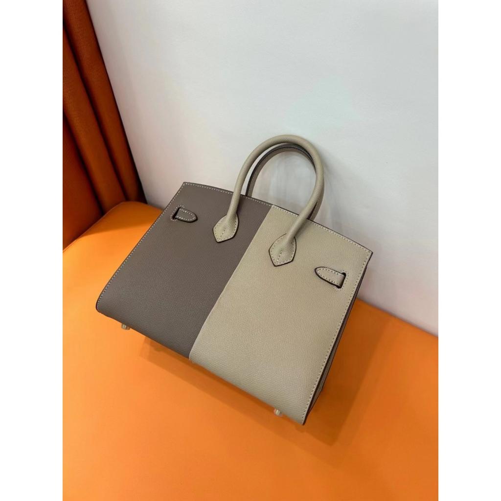 2026 neue Handtasche aus Leder mit Palmenmuster und Farbkombination in Platin, Europäischer und Amerikanischer Modestil, Leder-Damenhandtasche