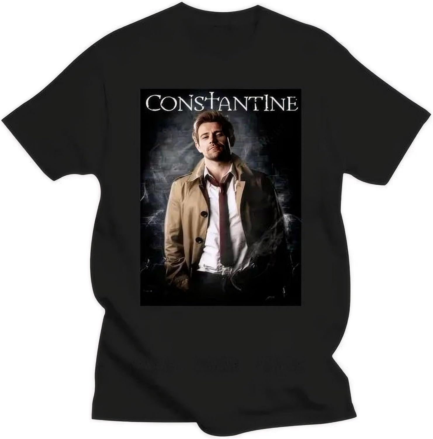Black t Shirt for Male Summer Brand tee Shirt Constantine Smoker T Shirt M чёрный