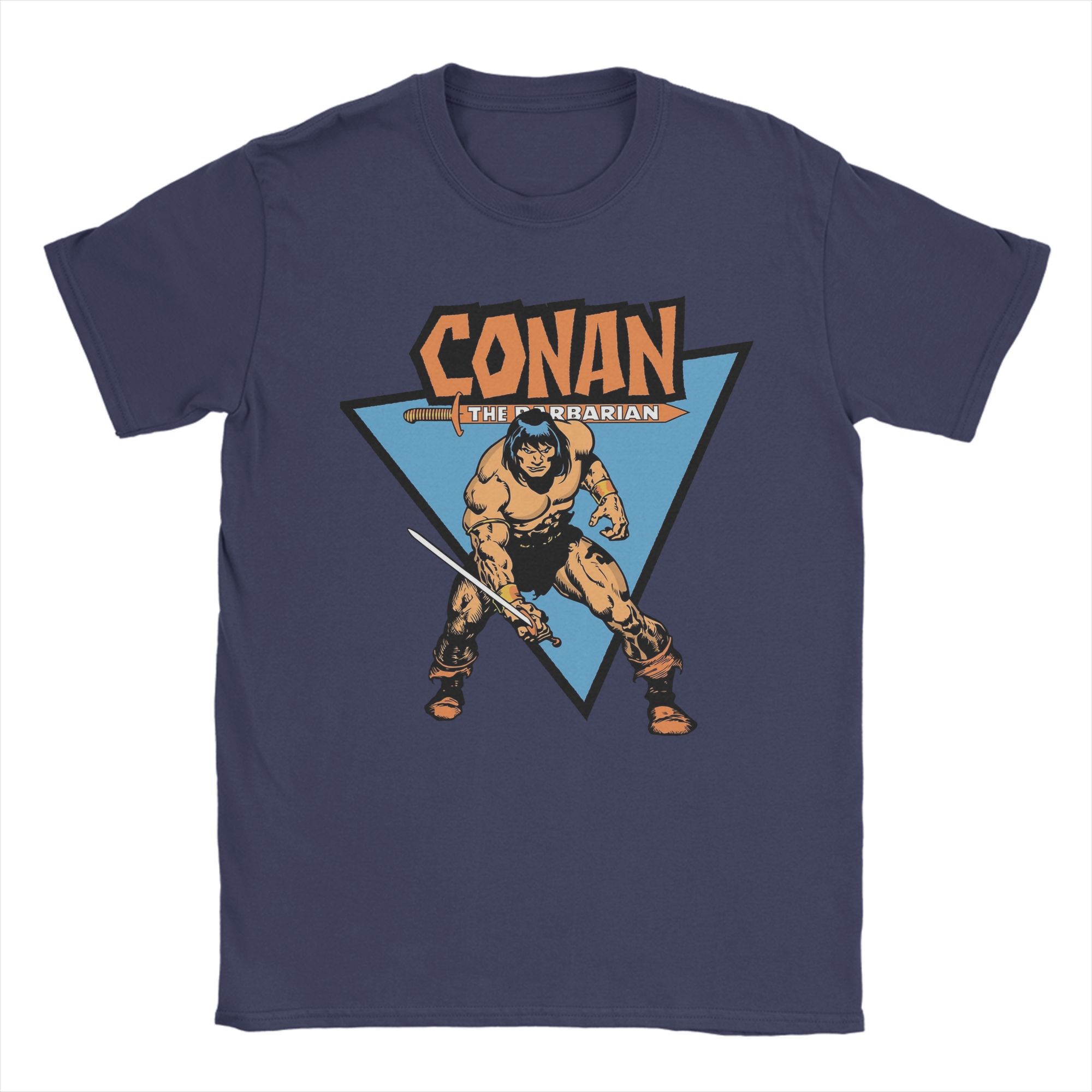 XIXI Fashion Heren T-shirts Conan de Barbaar Vintage Retro Vrije Tijd 100% Katoen T-shirt Korte Mouw Cartoon Manga T-shirt Ronde Hals Kleding Bedrukt S