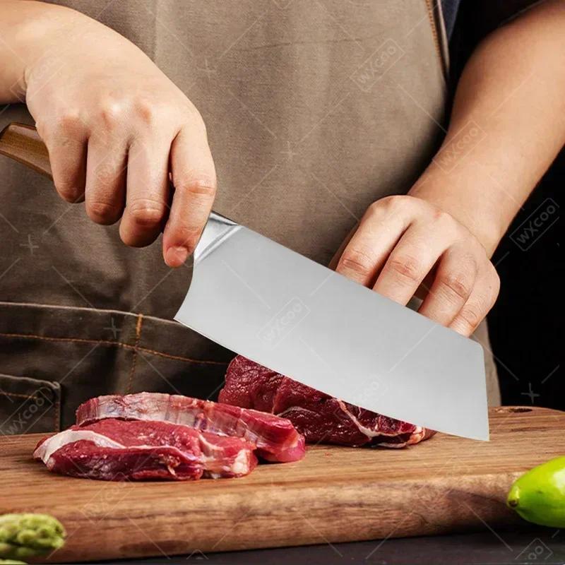 WXCOO Professional Japanese Kitchen Knife Fruit Peeler Utility Knife Stainless Steel Fish Fillet Knife Meat Cleaver Cooking Tool