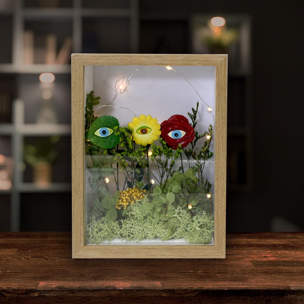 Outdoor Garden Patio Colorful Simulation Eyes Set Of 6 Flower Arrangement Rustic Resin Insert Decorative Ornament