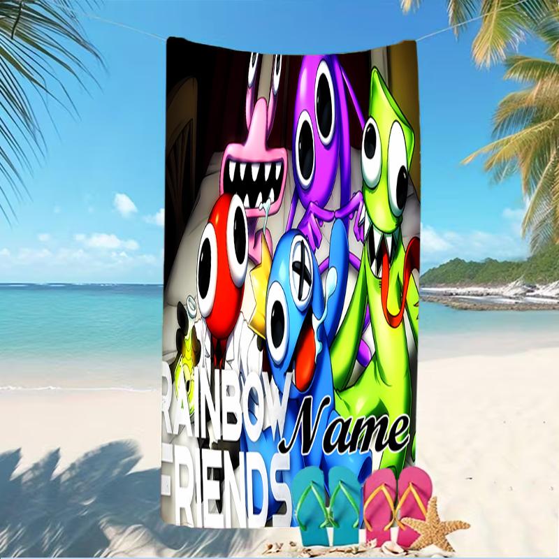 Customizable Personalized Beach Towels Rainbow Friends Themed designs.Suitable for the Beach, Yoga, Sports;ideal As Beach Accessories