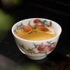 Ceramic Tea Cup Peach of Longevity Hand Painted Master Cup Chinese Gongfu Tea Set Birthday Gift Porcelain Crafts
