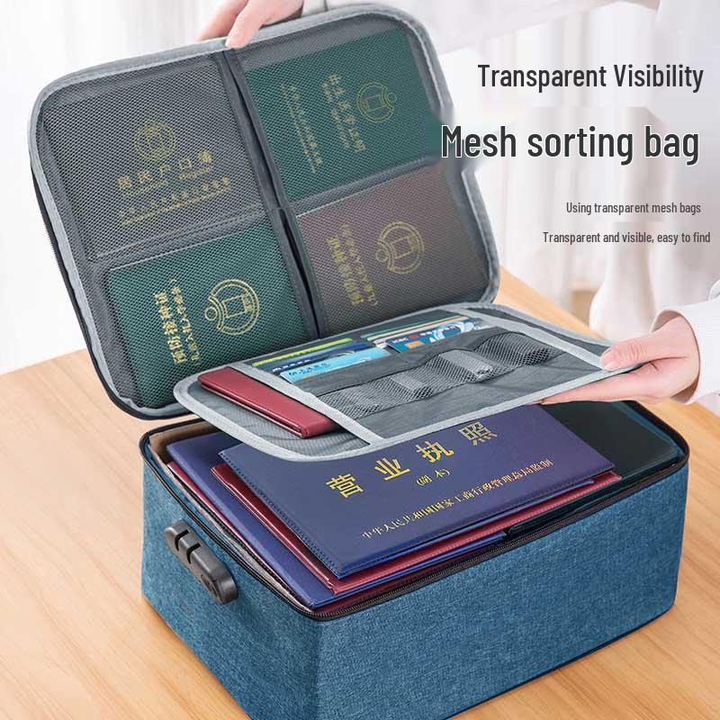 Multilayer Document Organizer Bag for Home: Household File, Birth Certificate Storage & Heavy Document Archive