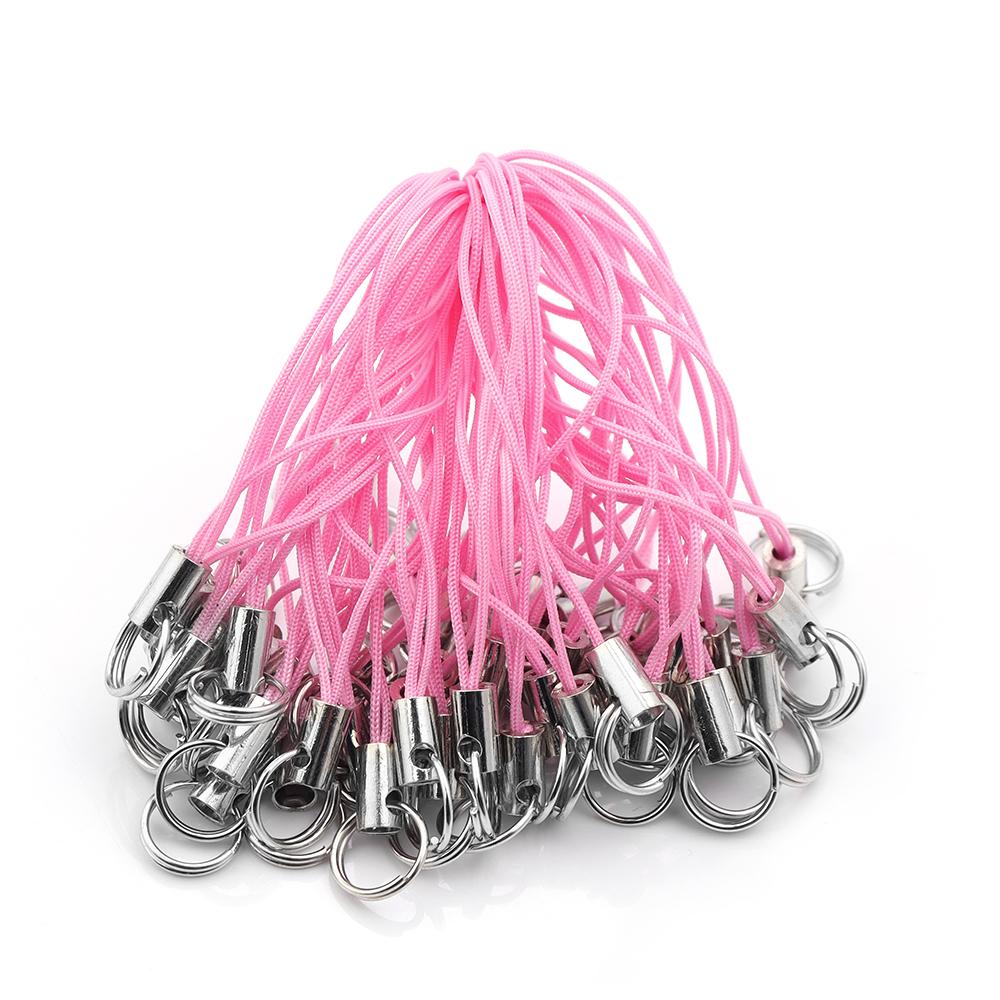 50pcs/lot Hand Wrist Lanyard String Short Grip Lanyard Mobile Phone Strap for USB Flash Drive Keychain ID Badge Holder DIY