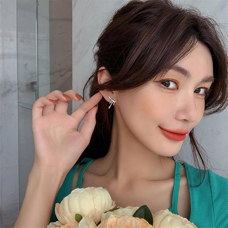 Silver Alloy Trendy Womens Asymmetric Earrings Geometric Design Fashion