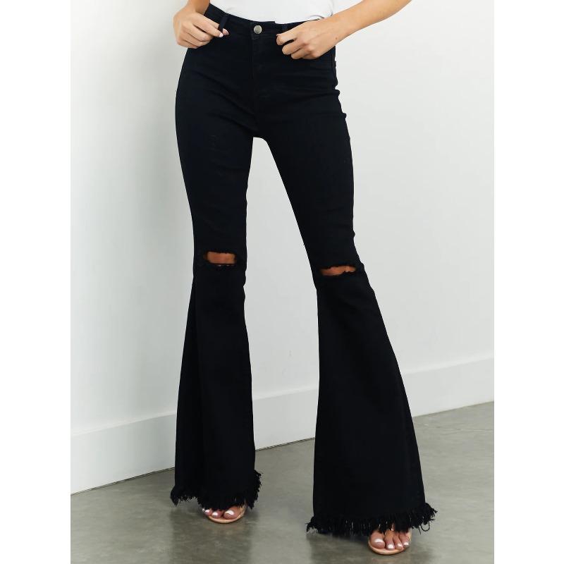 IHUASU Women's Fashion Casual Solid Color Print Pants & Capris