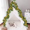 Artificial Sunflower Garland Eucalyptus Vine Artificial Rose Flowers Wreath with Green Leaves for Wedding Party Table Christmas Decoration
