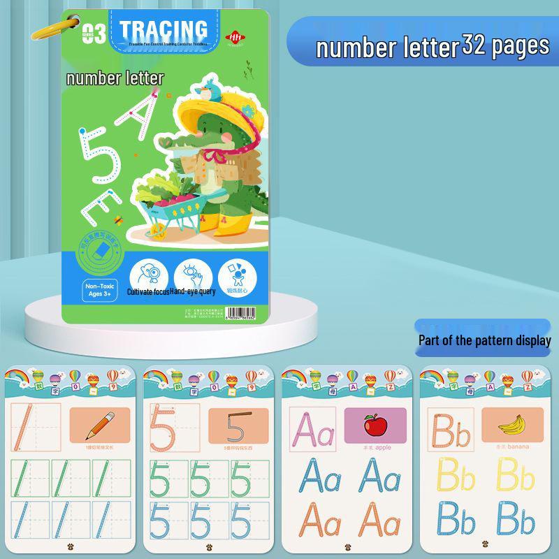 Kids Erasable Calligraphy Practice Book for Early Education and Handwriting Training