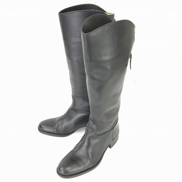 

ESCARLATA Genuine Leather Goodyear Welt Back Zip Long Boots [35 / 22.022.5 / Black]