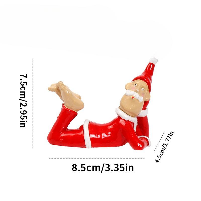 

Christmas Decorations, Quirky Santa Resin Figurine, Home Holiday Gift Lie down on your stomach