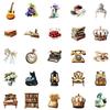 50 Ins Retro Style Various Hand-Painted Furniture Stickers Diy Creative Handbook Diary Decorative Stickers
