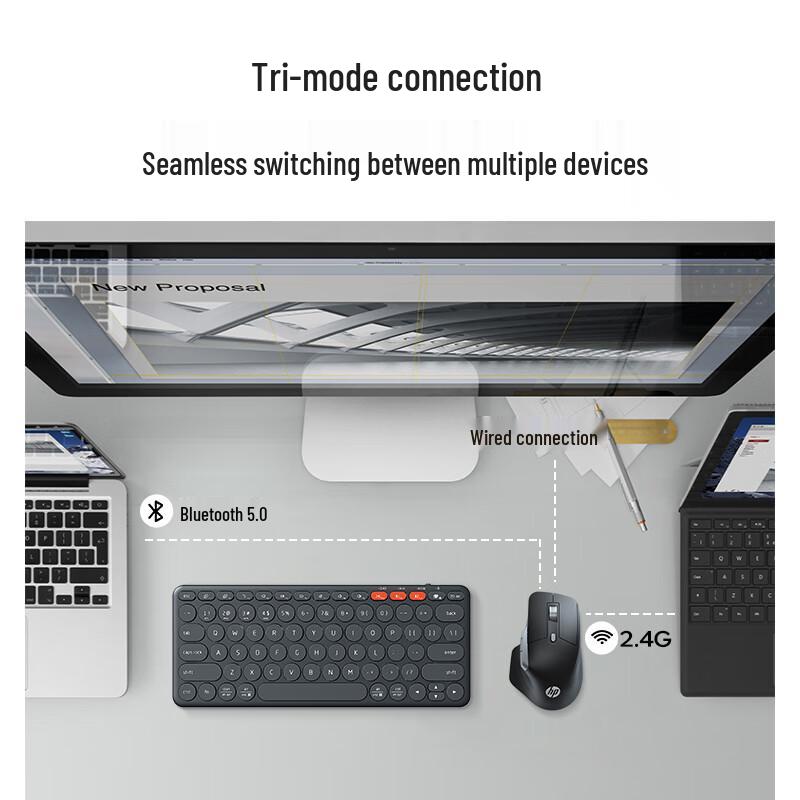 HP Professor 1 Ergonomic Triple-Mode Wireless Mouse
