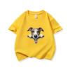 Kids Cotton T Shirt Adorable Whippet Dog Zipper Print Crew Neck Short Sleeve Tee Casual Breathable Boys Girls Summer Tops
