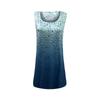 Women's Casual Loose Round Neck Floral Gradient Sleeveless Vest Dress