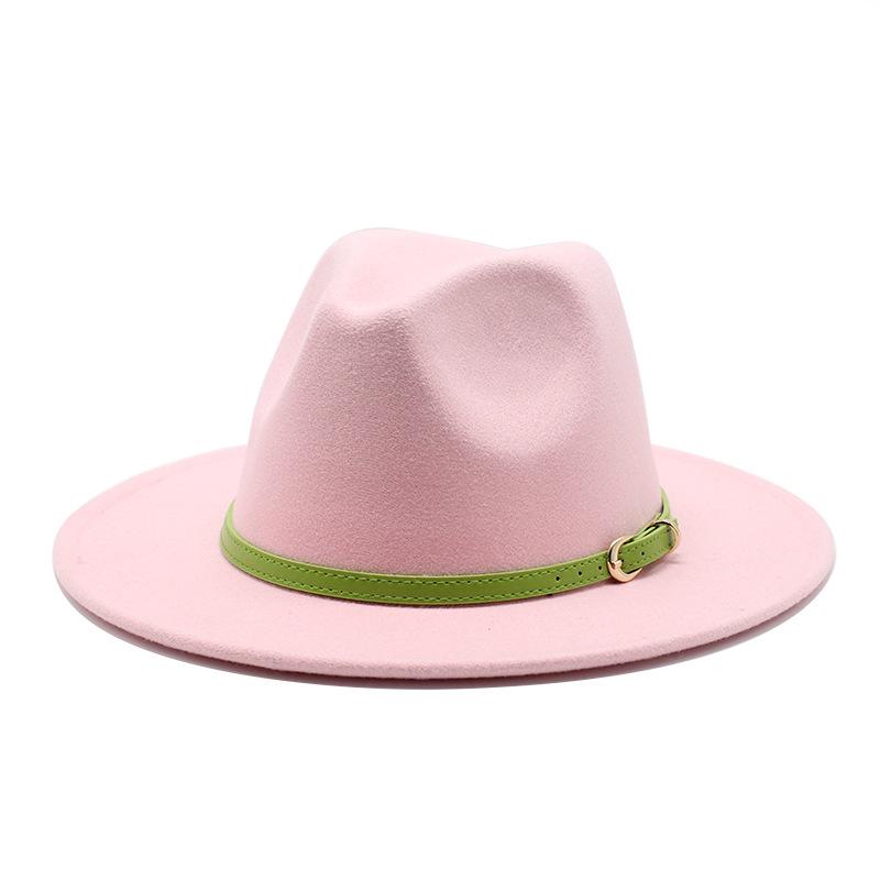 Men'S And Women'S Woolen Top Hats, Gentlemen'S Jazz Hats, Flat-Brimmed Big Eaves