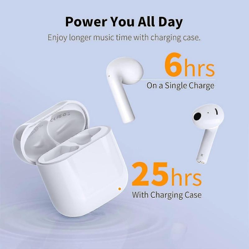 Wireless Earbuds, Bluetooth Earbuds Environmental Noise Cancellation 4 Mic Call Noise Cancelling Mini Earbuds, Bluetooth 5.3 Light Weight Deep Bass He