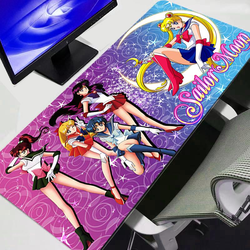 Mouse Pad S-Sailor Moon Anime Carpe Large PC Gamer Computer Mausepad Varmilo Keyboard Gaming Accessories Desk Mat Durable