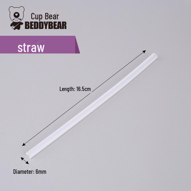 Original Bear Silicone Straw Cup Set: Includes Suction Cup, Mouthpiece, Hose, and Coaster for Kids' Learning and Drinking.