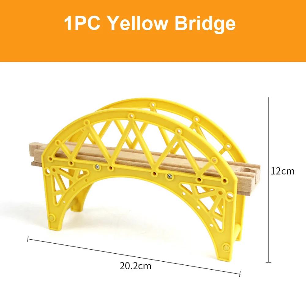DIY Children Wooden Train Rail Track Accessories Toy Cross Track Railway Toys Compatible All Track for Kids Boys & Girls Gifts