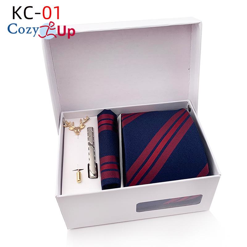 

Комплект из 5 предметов Cozy Up, мужские галстуки с узором пейсли, включая галстук, квадратный шарф, манжеты, зажим для галстука, подарочная коробка