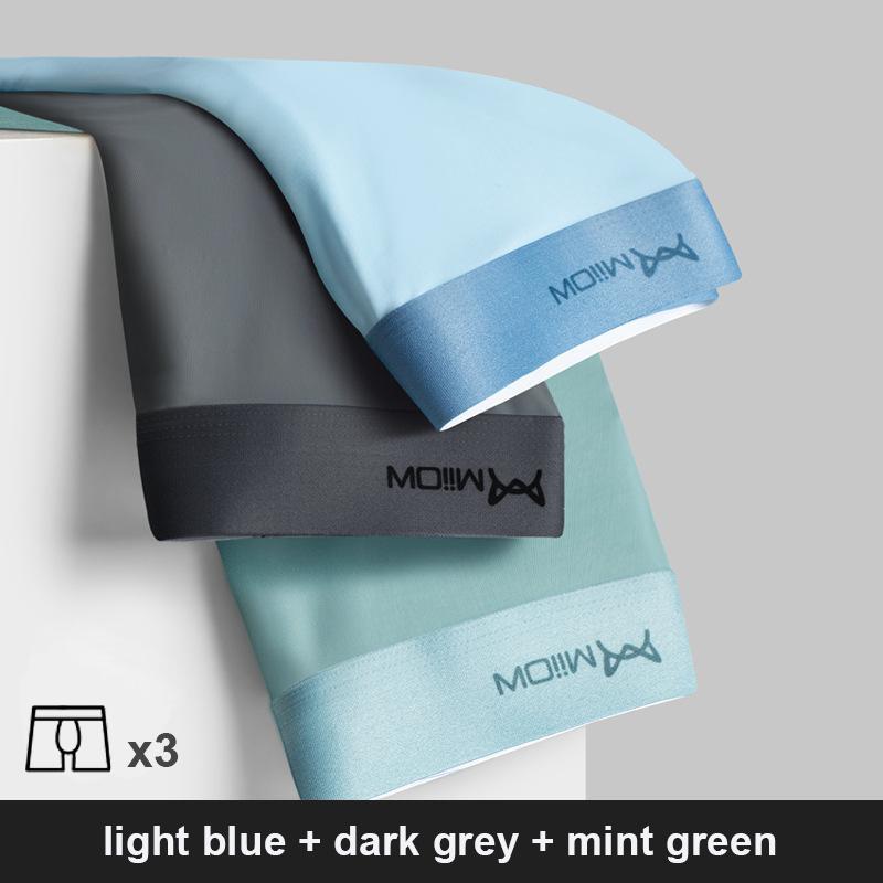 

Miiow 3 шт., мужские трусы-боксеры из ледяного шелка, нижнее белье, антибактериальные боксеры Cueca, мужские трусы, модные мужские трусы, нижнее белье L-5XL XXXXL