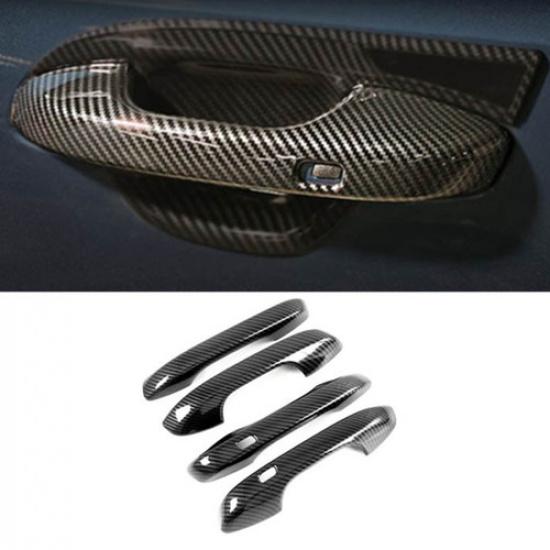 Carbon Fiber 4PCS Exterior Door Handle Cover Trim For KIA Sorento 2021 2022 2023