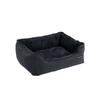 FEANDREA Dog Bed, Linen-Look Pet Bed, Dog Sofa Bed with Raised Edges, Non-Slip Bottom, Removable Washable Cover, XL, for Large Dogs, 110 x 75 x 27 cm