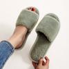 Mao Mao Slippers are fashionable in autumn and winter, comfortable to wear outside, one-word drag plush flat cotton slippers, shoes