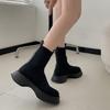 Fashion Platform Mesh Sock Boots for Women Autumn Soft Sole Increase Women's Shoes Designer Black Casual Stretch Boots Female