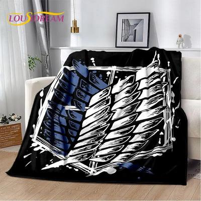 Japanese Anime Attack On Titan Soft Plush Blanket,Flannel Blanket Throw Blanket for Living Room Bedroom Bed Sofa Office Cover