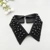 Elegant Vintage Pearl Embellished Handcrafted Collar for Women High-Quality Polyester Fiber Pearl Sewing Woven Necktie Style