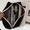 Multi-function Black Canvas Stationery Bag Pencil Bag Cosmetic Bag Storage Pouch