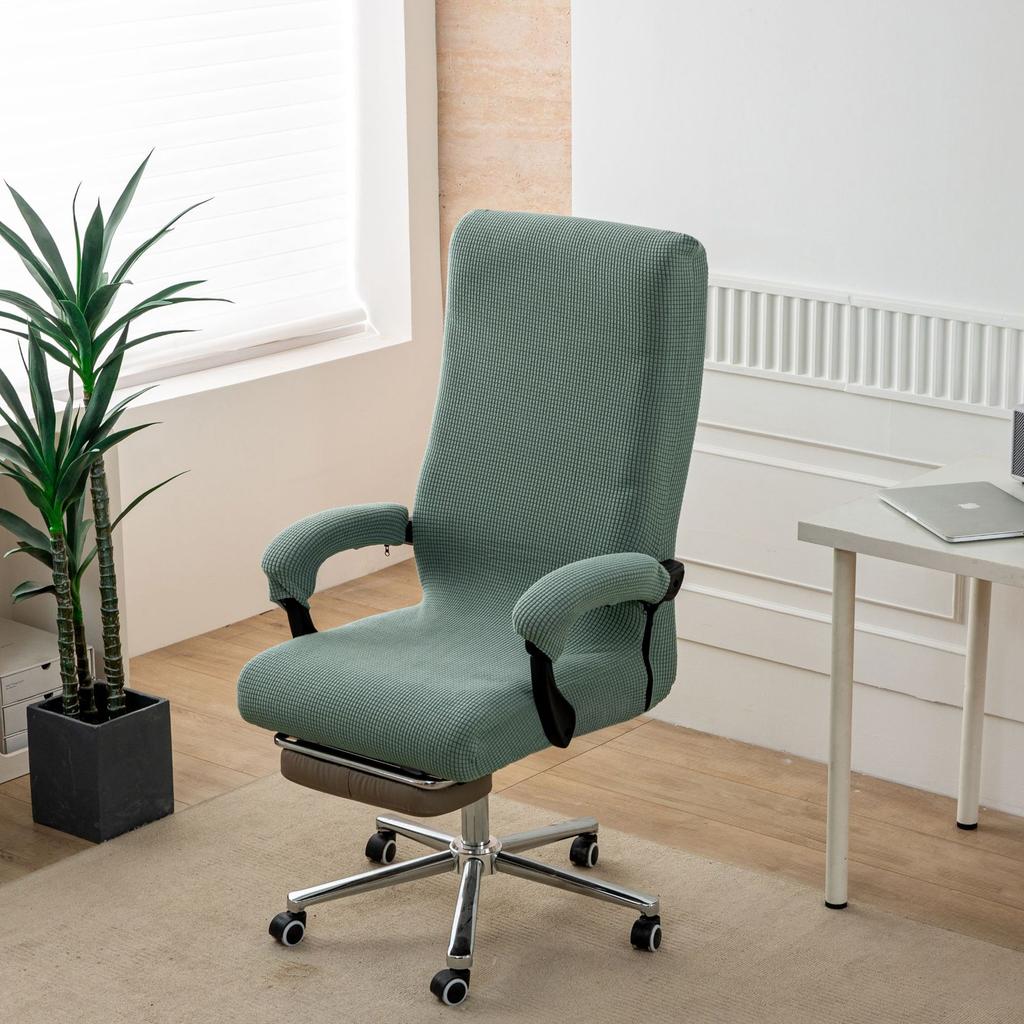 Thickened Corn Kernels Elastic Office Chair Cover Boss Chair Combination 3-Piece Set One-Piece Zipper Swivel Chair Cover Washable