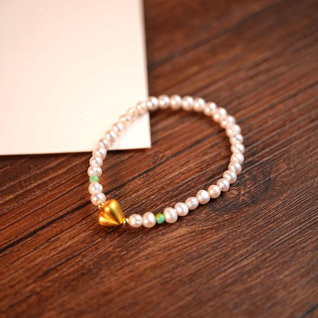 New Chinese Style Freshwater Pearl & Agate Beaded Bracelet - Luxury Women's Non-Fading Jewelry