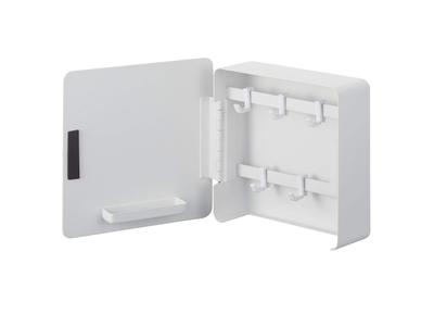 Yamazaki Magnetic Key Hook, 2-Tier, White, Approx. W15.8 X D5.5 X H15.8cm, Tower Style, for Entryway, Keys, Seals, and Storage, Product Number: 4799