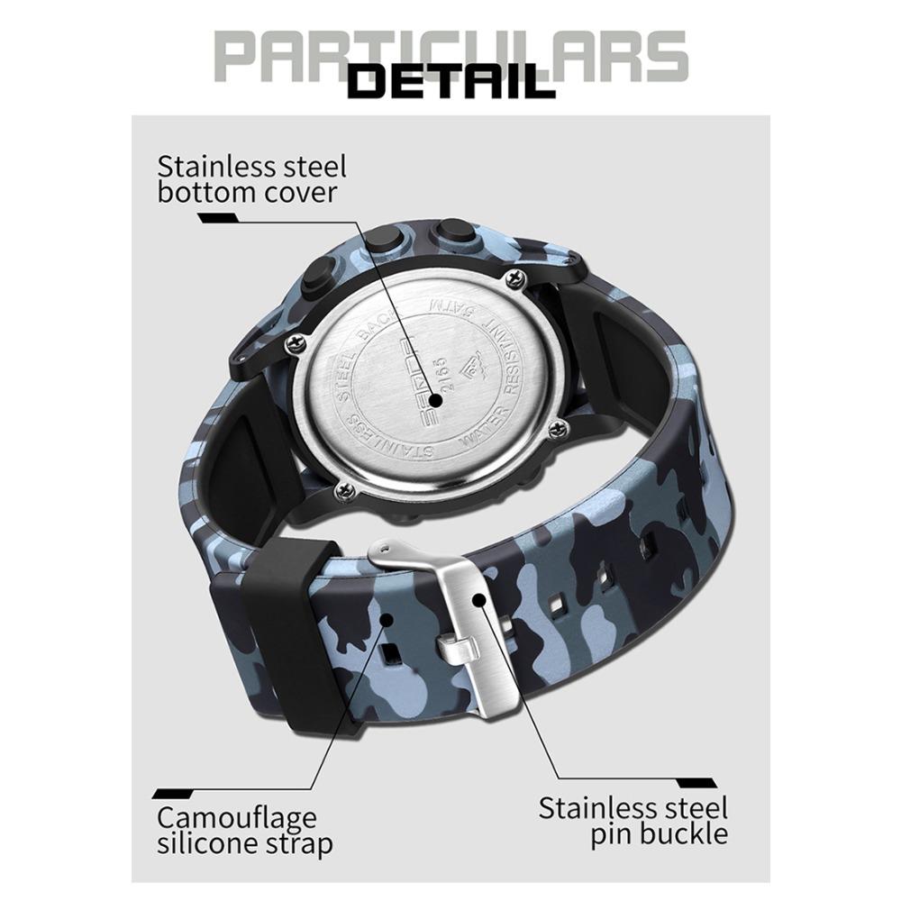 SANDA Camouflage Electronic Watch Outdoor Sports Luminous Student Military Watch Multifunction Digital Electronic Watch