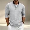 Men's Lightweight Stand Collar Baseball Jacket Long Sleeve Zip Up Sports Coat