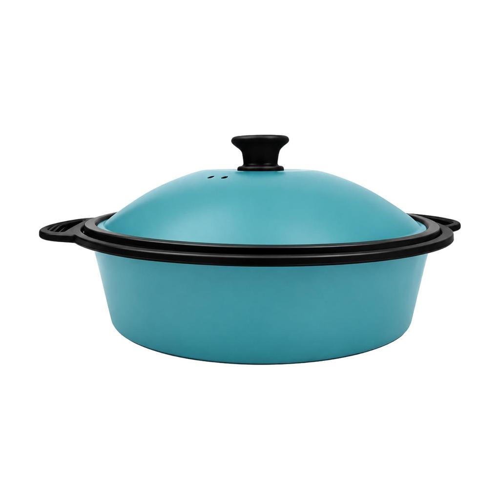 Covered Microwave Cooking Round Pot with Lid Vented Cookware for Everyday Kitchen Use,