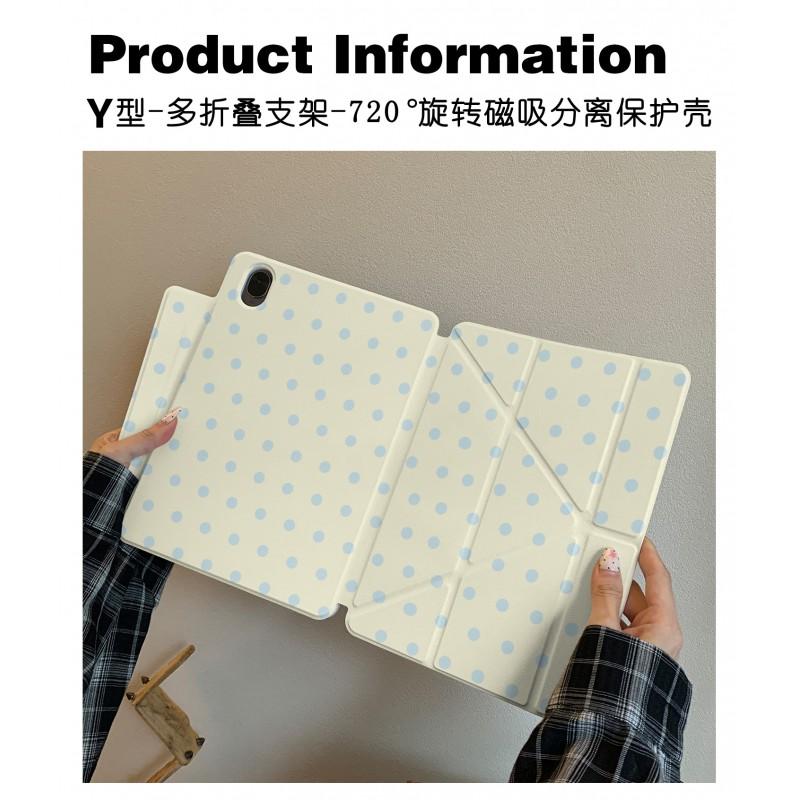 Korean Style Polka Dot IPad Case Magnetic Detachable Air Pro 11 Mini 10th Gen Anti-bend