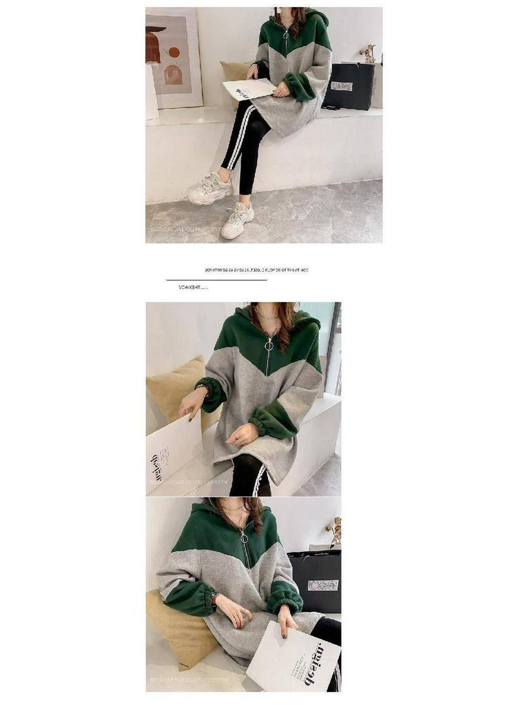 2019 Early Autumn Plus Size Women's Loose Mid-Length Thin Hooded Coat
